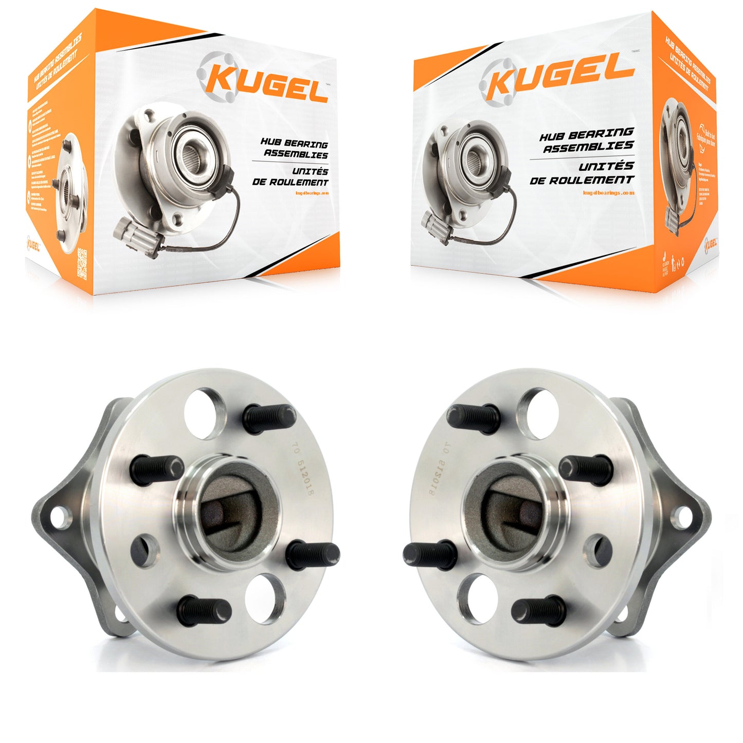 [Arrière] Kit d'ensemble roulement de roue et moyeu pour Toyota Corolla Prizm Chevrolet Geo Non-ABS K70-100561