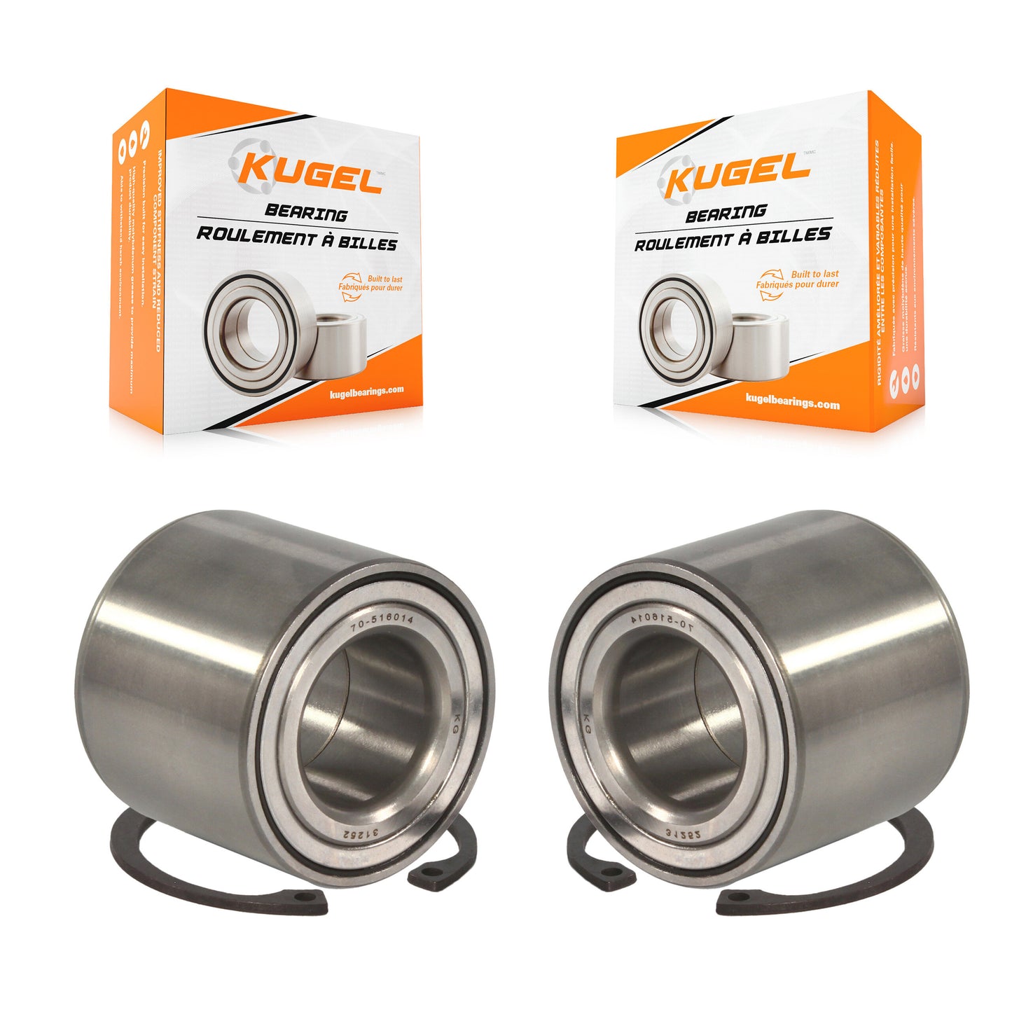 [Arrière] Kit d'ensemble roulement de roue et cage pour 2009-2011 Ford Focus K70-101100