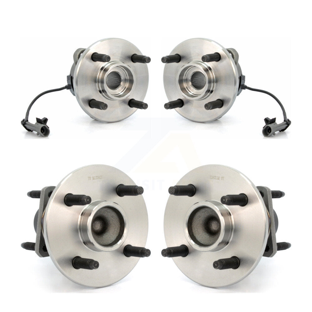 [Avant + Arrière] Kit d'ensemble roulement de roue et moyeu pour Chevrolet Cobalt Saturn Ion Pontiac G5 Pursuit avec 4 Lug Wheels 4-Wheel ABS K70-101202