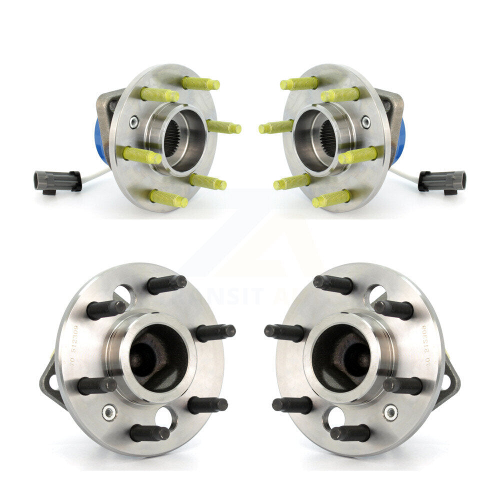 [Avant + Arrière] Kit d'ensemble roulement de roue et moyeu pour Chevrolet Uplander Buick Terraza Pontiac Montana Saturn Relay 4 Hole Rectangular Flange K70-101228