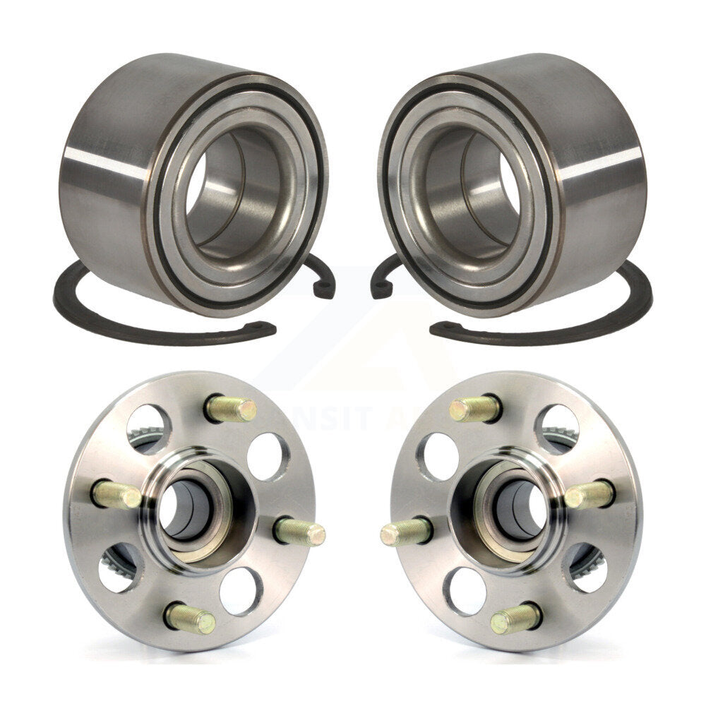 [Avant + Arrière] Kit de Roulement de roue pour 1996 Honda Civic HX avec Drum rear brakes 4-Wheel ABS K70-101538