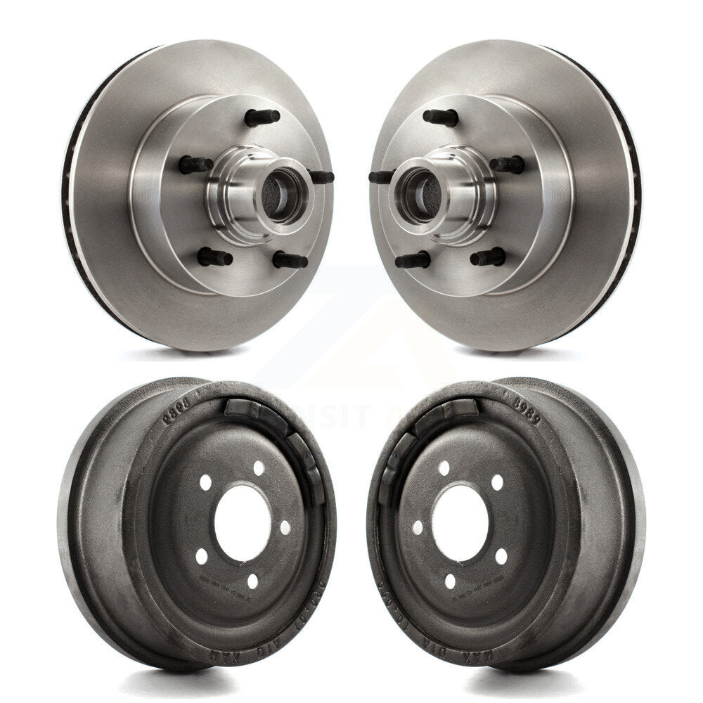 [Avant + Arrière] Kit d'ensemble disque de frein à disque et moyeu pour 1980-1983 Ford F-150 RWD avec 10" Diameter Drum K8-102191