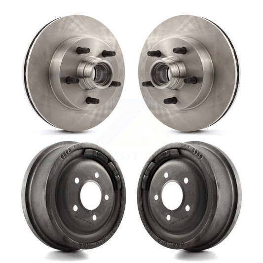 [Avant + Arrière] Kit d'ensemble disque de frein à disque et moyeu pour 1998-1999 Mazda B4000 RWD avec 4-Wheel ABS avec 10" Diameter Drum K8-102192