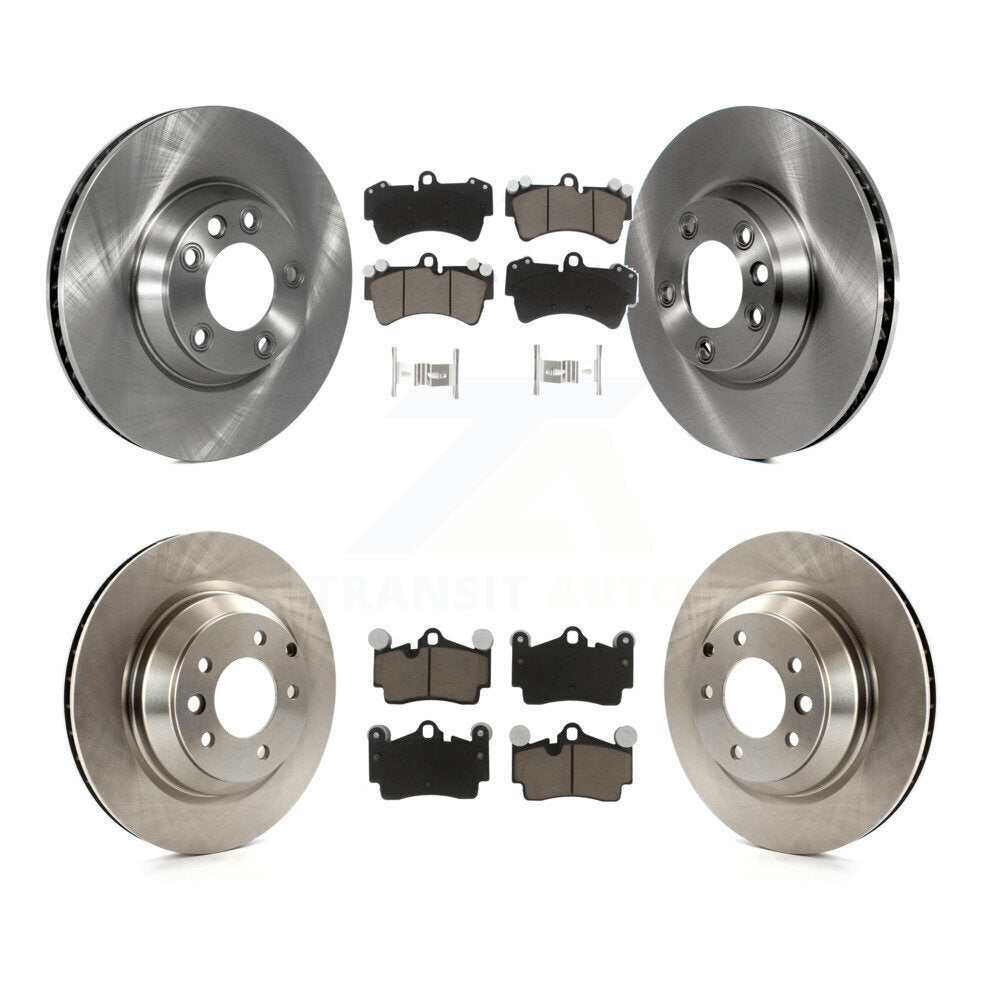[Avant + Arrière] Kit de Disque et plaquette (céramique) de frein pour 2011-2012 Audi Q7 avec 358mm Diameter Rotor K8C-100011
