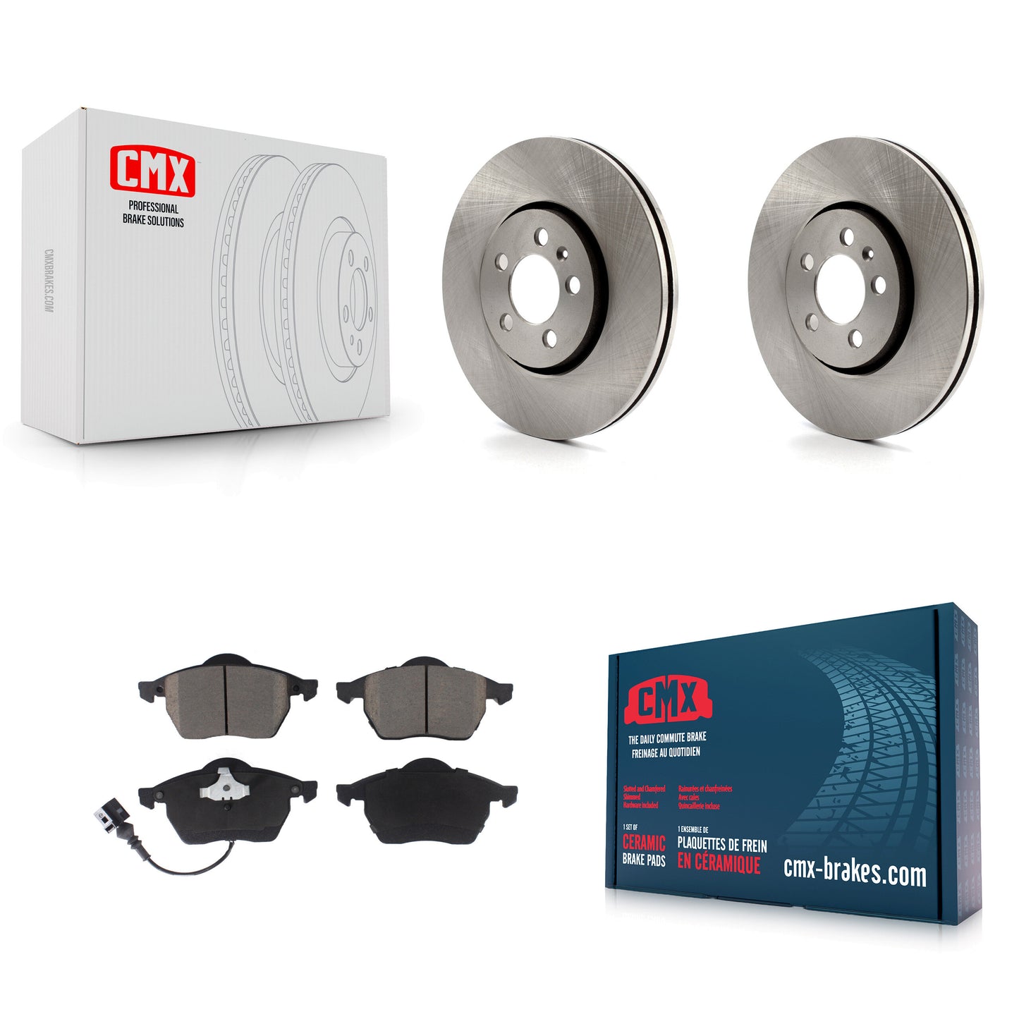 [Avant] Kit de Disque et plaquette (céramique) de frein pour Volkswagen Jetta Beetle Golf K8C-100074