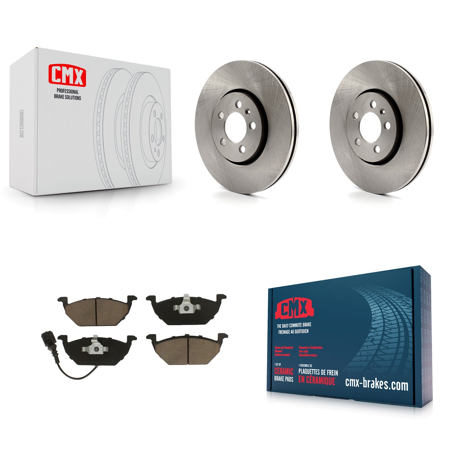[Avant] Kit de Disque et plaquette (céramique) de frein pour 2000-2001 Volkswagen Golf 2.0L avec 288mm Diameter Rotor K8C-100076