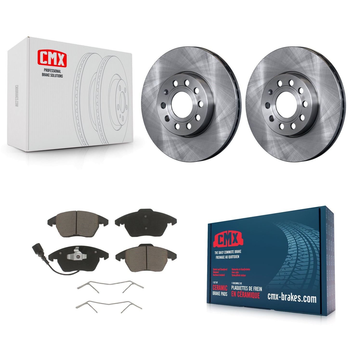 [Avant] Kit de Disque et plaquette (céramique) de frein pour Volkswagen Jetta Beetle Golf Rabbit Eos Audi A3 GTI Quattro K8C-100081