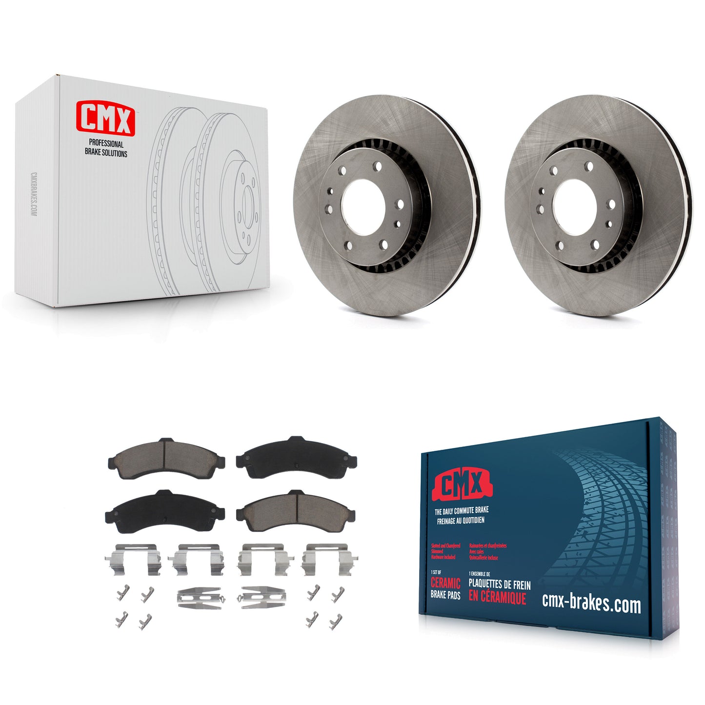 [Avant] Kit de Disque et plaquette (céramique) de frein pour Chevrolet Trailblazer GMC EXT Envoy XL Buick Rainier XUV SSR Isuzu Ascender Saab 9-7x K8C-100196