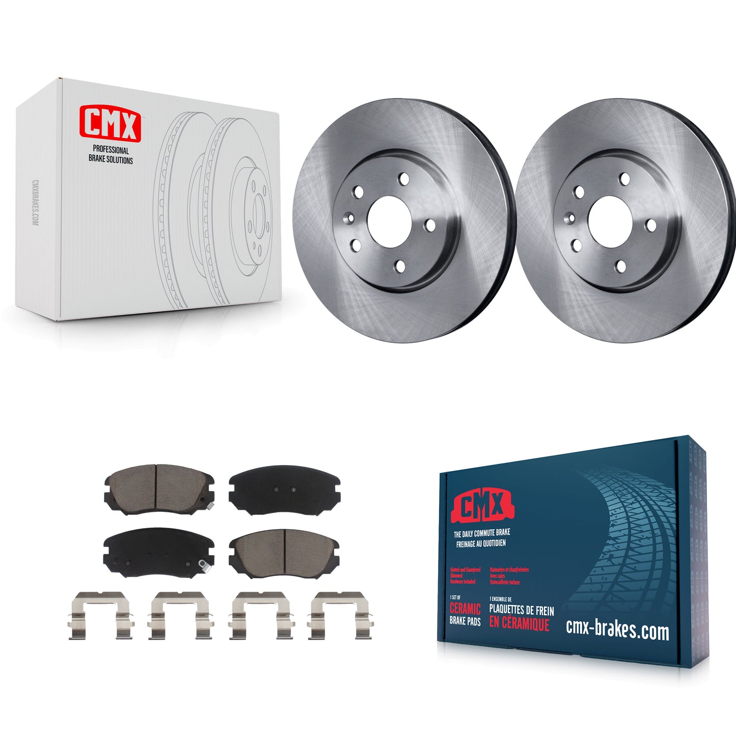 [Avant] Kit de Disque et plaquette (céramique) de frein pour Chevrolet Equinox GMC Terrain Malibu Buick Impala LaCrosse Regal Limited Allure K8C-100334