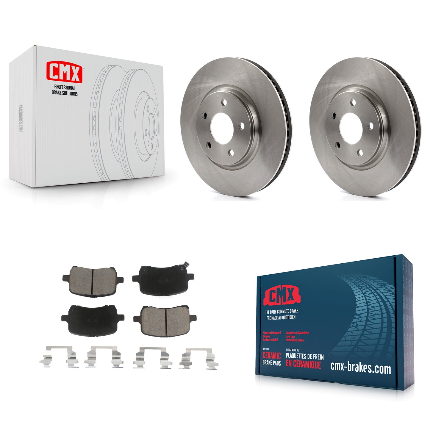[Avant] Kit de Disque et plaquette (céramique) de frein pour Chevrolet Cobalt Malibu Saturn Ion HHR Pontiac G6 Pursuit K8C-100453