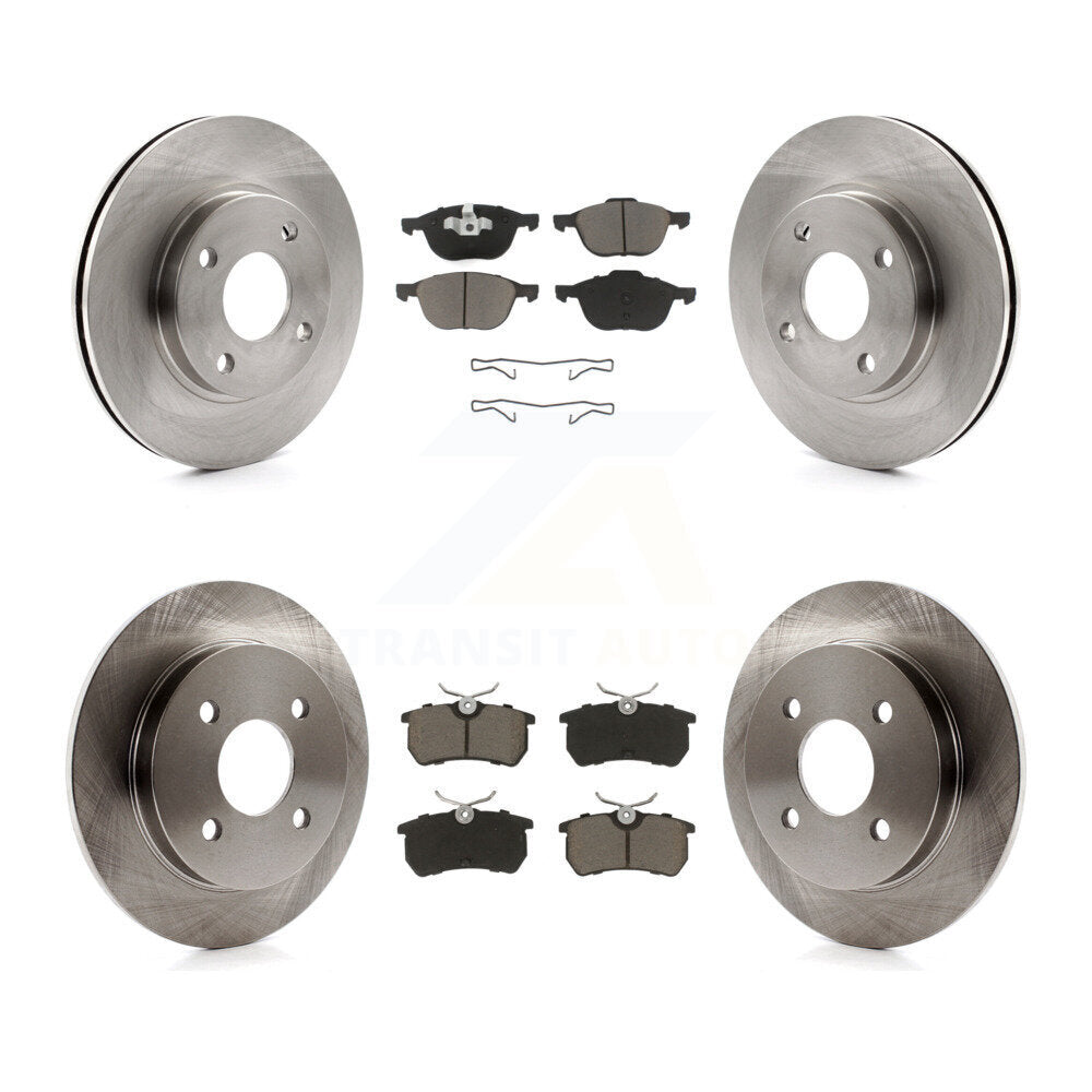 [Avant + Arrière] Kit de Disque et plaquette (céramique) de frein pour 2004 Ford Focus LX Mid High SE ZTS ZTW ZX3 ZX5 From 04 05 K8C-100761
