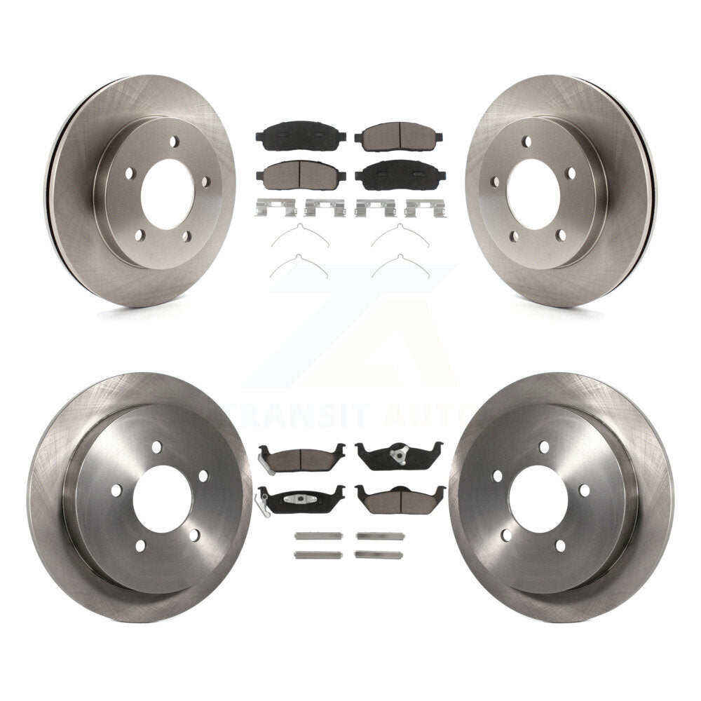 [Avant + Arrière] Kit de Disque et plaquette (céramique) de frein pour 2004 Ford F-150 4WD avec 5 Lug Wheels 11th Digit Of Vin Is C K8C-100798