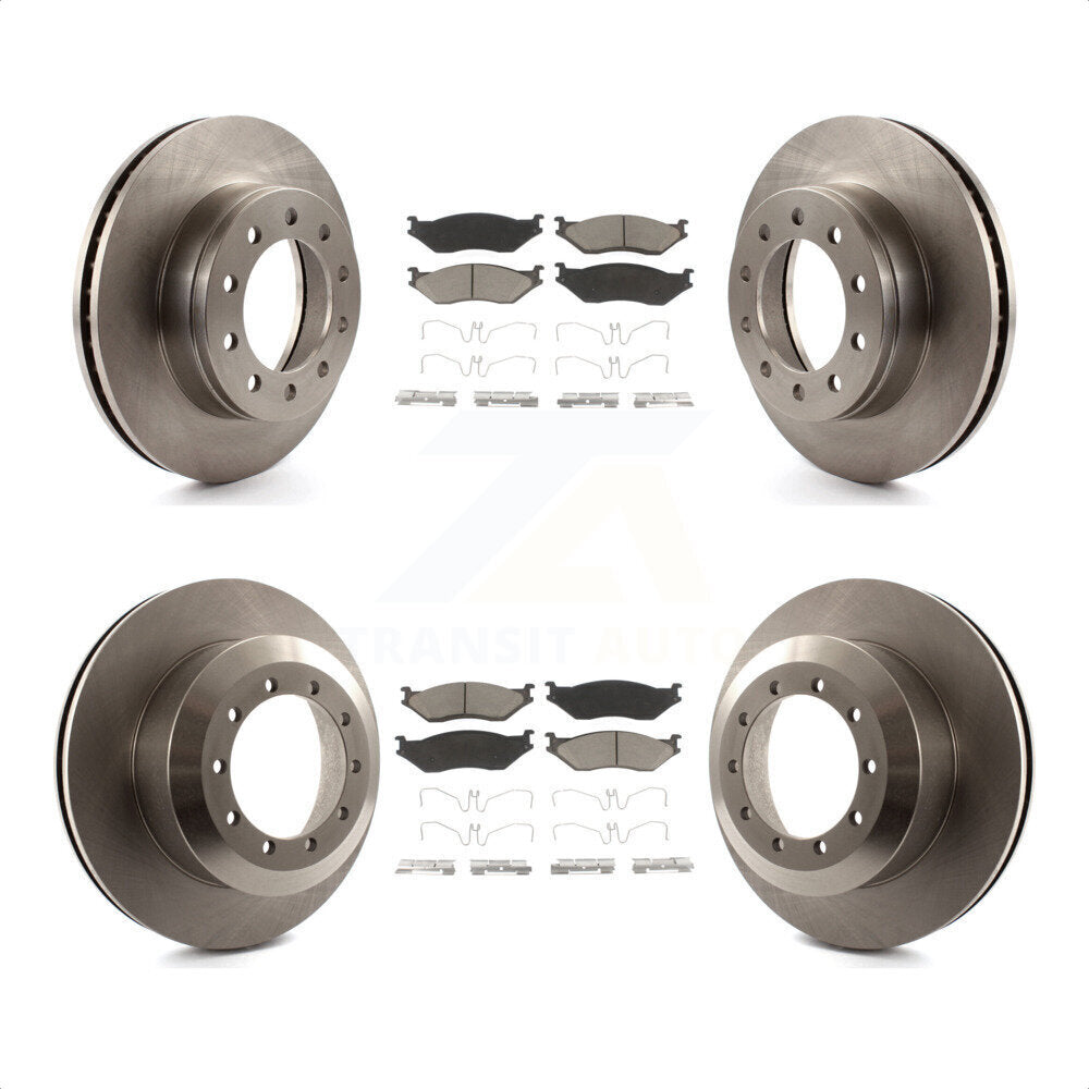 [Avant + Arrière] Kit de Disque et plaquette (céramique) de frein pour Ford F-450 Super Duty F-550 International CF500 CF600 K8C-100846 par Transit Auto