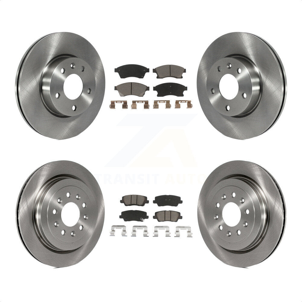 [Avant + Arrière] Kit de Disque et plaquette (céramique) de frein pour 2013-2015 Cadillac ATS avec 300mm Diameter Rotor K8C-101051 par Transit Auto