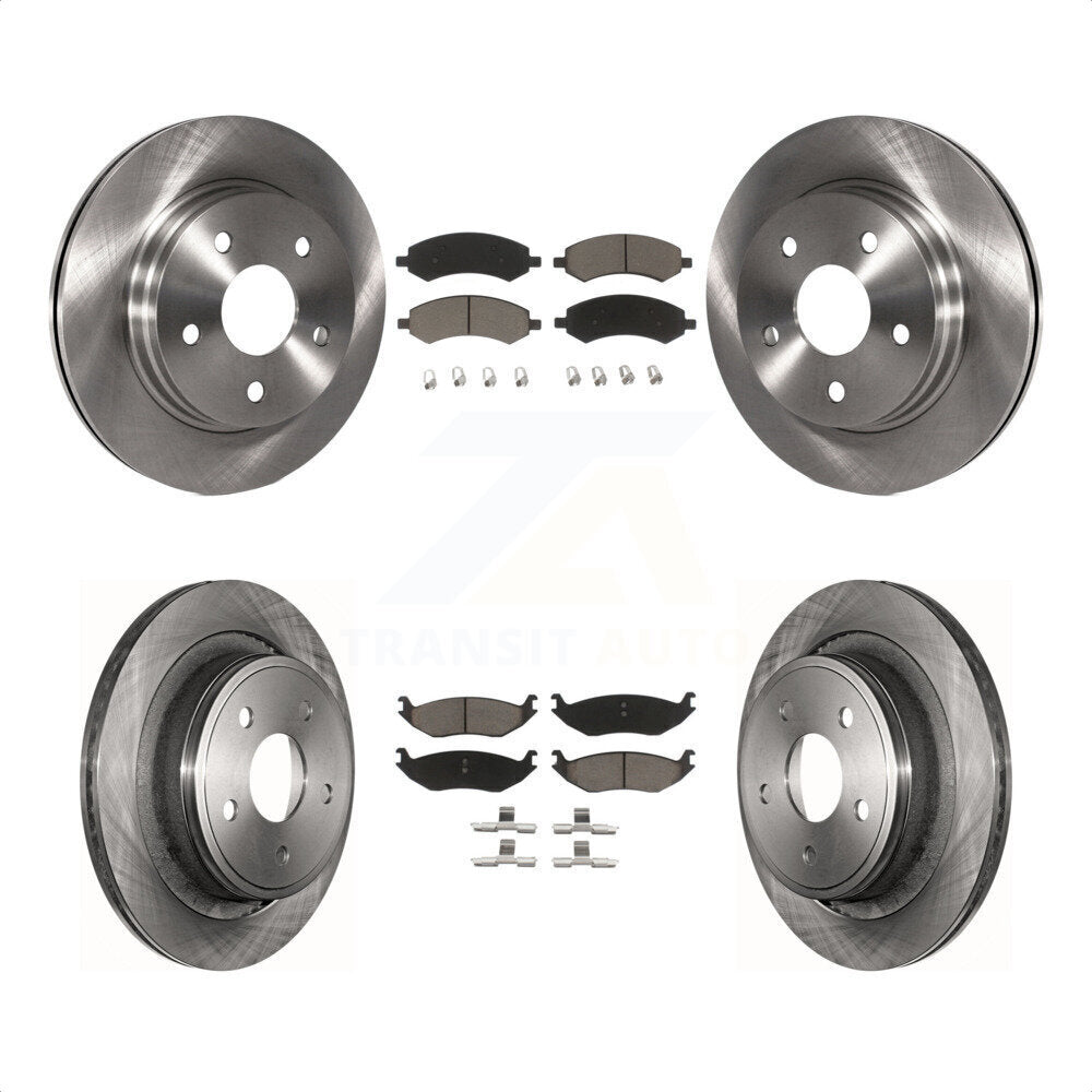 [Avant + Arrière] Kit de Disque et plaquette (céramique) de frein pour Ram 1500 Dodge Classic Durango Chrysler Aspen K8C-101456 par Transit Auto