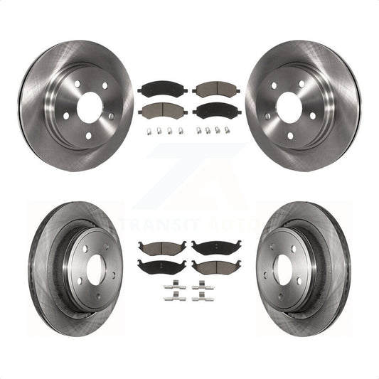 [Avant + Arrière] Kit de Disque et plaquette (céramique) de frein pour Ram 1500 Dodge Classic Durango Chrysler Aspen K8C-101456 par Transit Auto