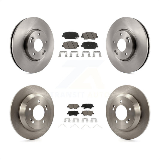 [Avant + Arrière] Kit de Disque et plaquette (céramique) de frein pour 2014-2017 Kia Rondo avec Manual Parking K8C-101585 par Transit Auto