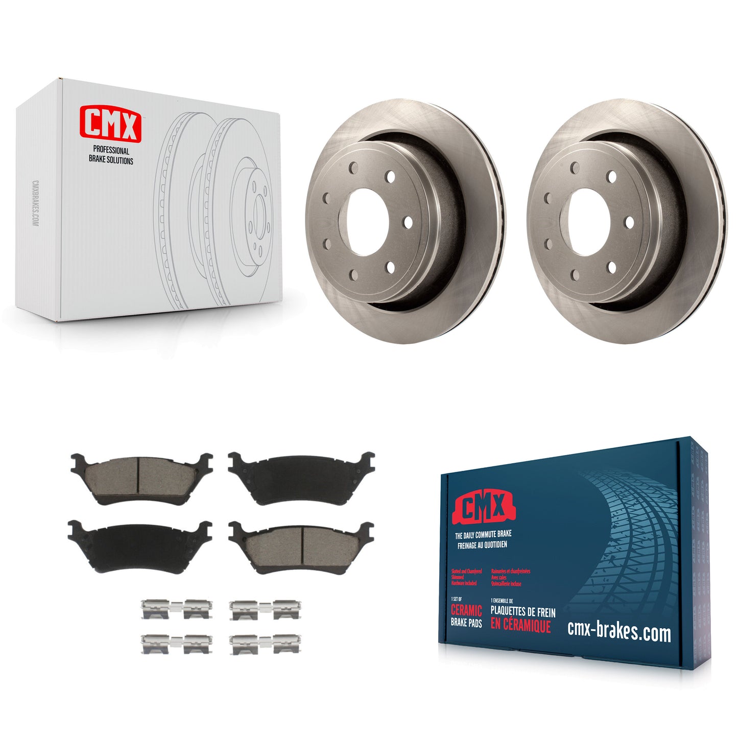 [Arrière] Kit de Disque et plaquette (céramique) de frein pour 2012-2014 Ford F-150 avec 7 Lug Wheels K8C-101911