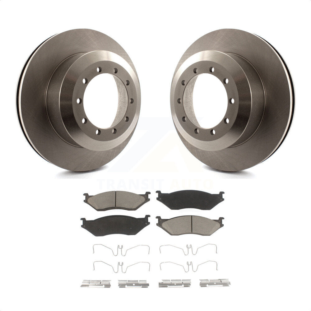[Arrière] Kit de Disque et plaquette (céramique) de frein pour Ford F-450 Super Duty F-550 International IC Corporation LCF CF500 CF600 TerraStar AE School Bus AC Commercial K8C-102038 par Transit Auto