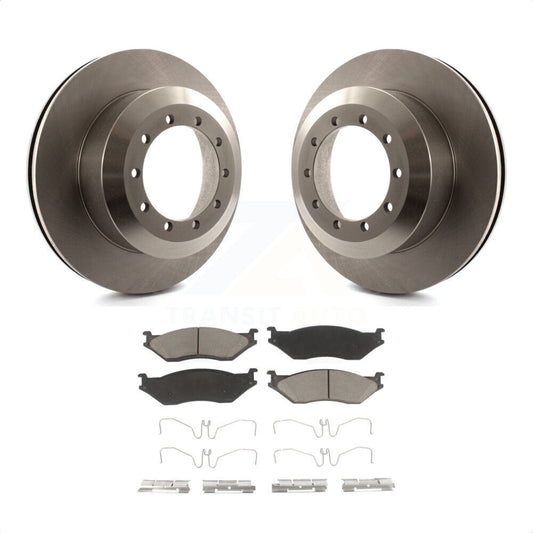 [Arrière] Kit de Disque et plaquette (céramique) de frein pour Ford F-450 Super Duty F-550 International IC Corporation LCF CF500 CF600 TerraStar AE School Bus AC Commercial K8C-102038 par Transit Auto