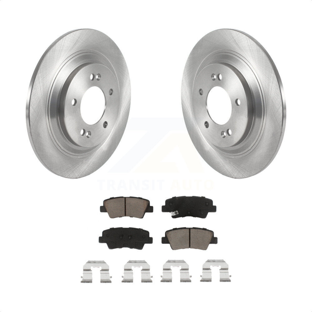[Arrière] Kit de Disque et plaquette (céramique) de frein pour 2017 Kia Cadenza Limited Technology avec Electric Parking K8C-102136 par Transit Auto