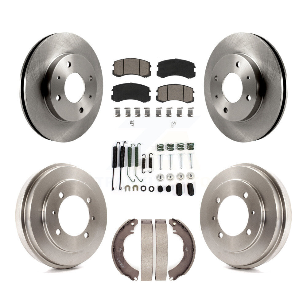 [Avant + Arrière] Kit de Disque et plaquette (céramique) de frein pour 2007 Mitsubishi Lancer LS Diamond avec 15" Factory Wheels K8C-102183
