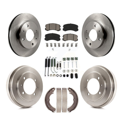 [Avant + Arrière] Kit de Disque et plaquette (céramique) de frein pour 2007 Mitsubishi Lancer LS Diamond avec 15" Factory Wheels K8C-102183