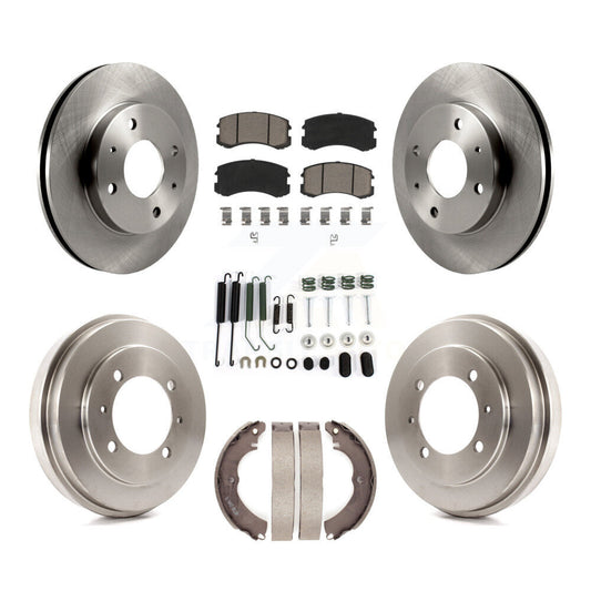 [Avant + Arrière] Kit de Disque et plaquette (céramique) de frein pour 2007 Mitsubishi Lancer LS Diamond avec 15" Factory Wheels K8C-102183
