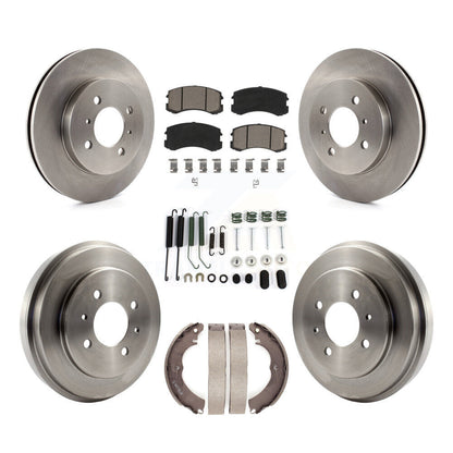 [Avant + Arrière] Kit de Disque et plaquette (céramique) de frein pour 2007 Mitsubishi Lancer LS Diamond avec 14" Factory Wheels K8C-102184