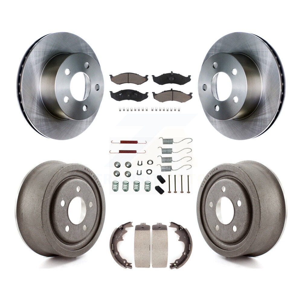[Avant + Arrière] Kit de Disque et plaquette (céramique) de frein pour 1997-1998 Jeep TJ avec 9" Diameter K8C-102221