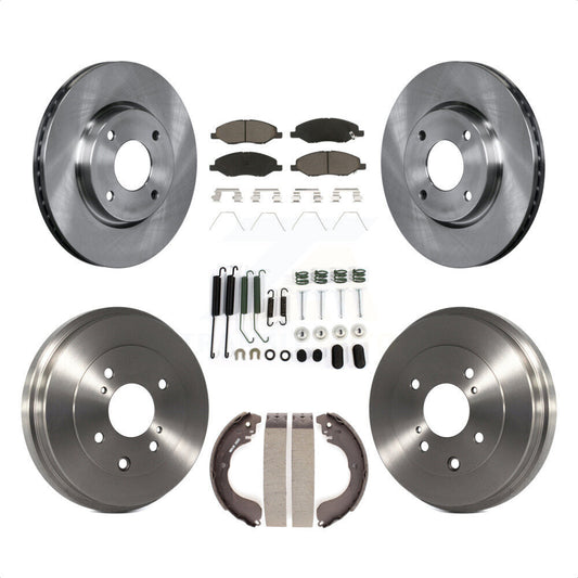 [Avant + Arrière] Kit de Disque et plaquette (céramique) de frein pour 2008 Nissan Versa 4-Wheel ABS K8C-102333 par Transit Auto