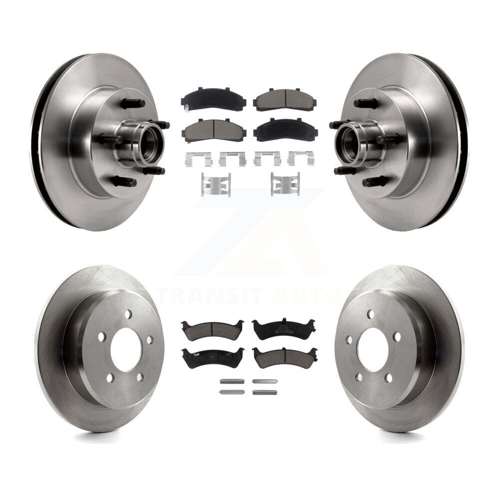 [Avant + Arrière] Kit de Disque et plaquette (céramique) de frein pour 1998-2001 Ford Ranger RWD avec 2-Wheel ABS Coil front springs K8C-102632