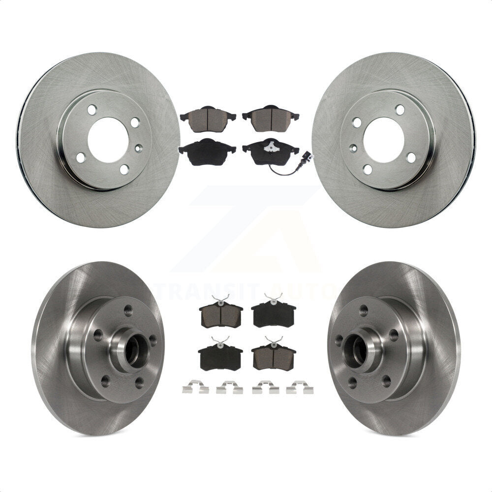 [Avant + Arrière] Kit de Disque et plaquette (céramique) de frein pour 1996-1997 Volkswagen Jetta 2.8L avec 256mm Diameter Rotor K8C-102667 par Transit Auto
