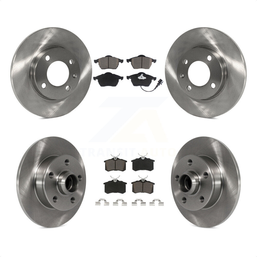 [Avant + Arrière] Kit de Disque et plaquette (céramique) de frein pour 1996-1997 Volkswagen Jetta 2.8L avec 239mm Diameter Rotor K8C-102668 par Transit Auto