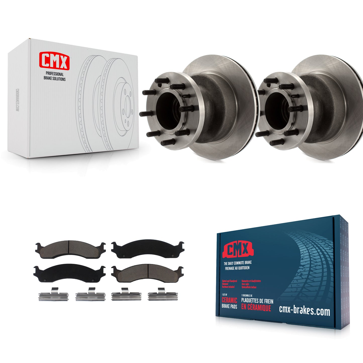 [Avant] Kit de Disque et plaquette (céramique) de frein pour Ford E-350 Super Duty Econoline Club Wagon E-450 K8C-102696
