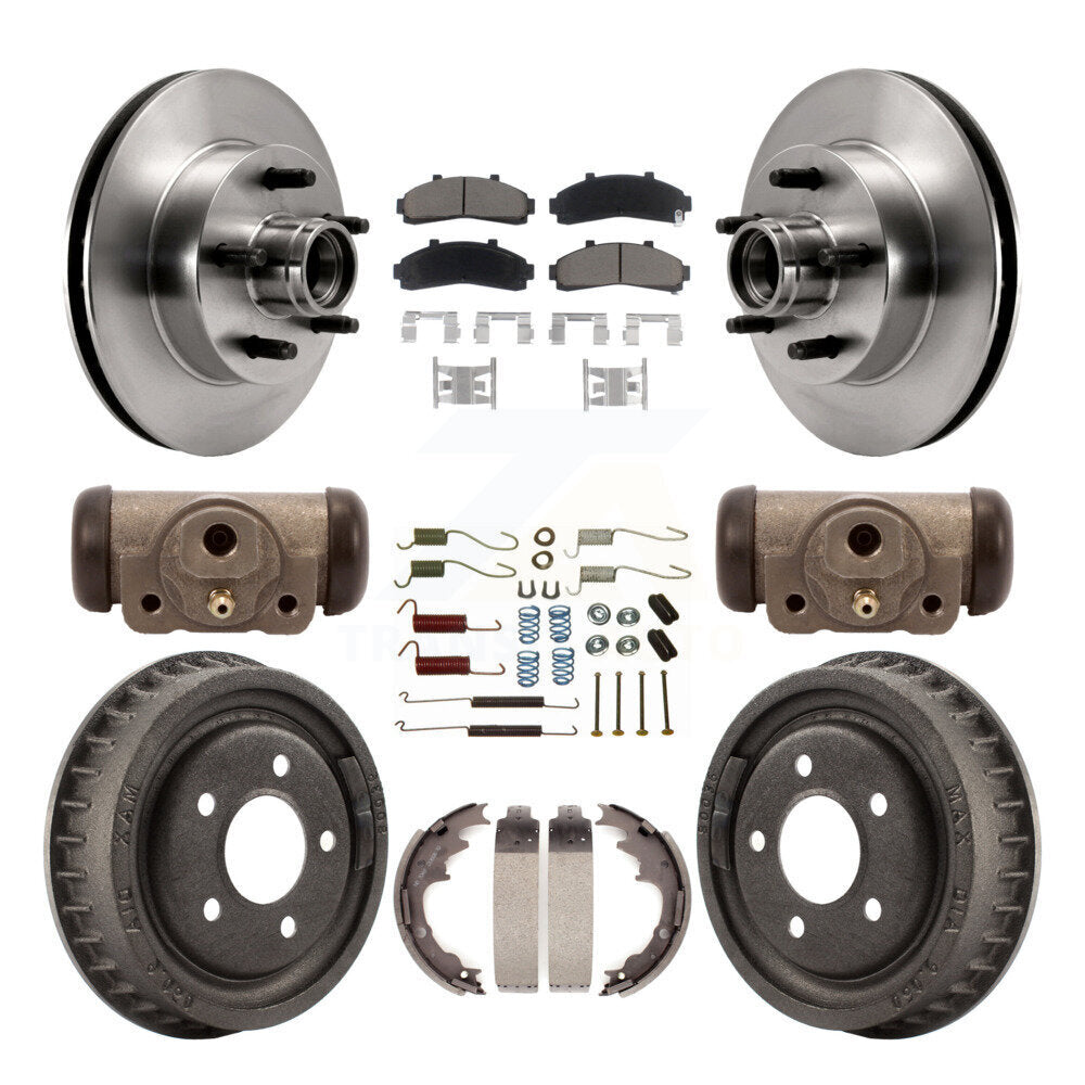 [Avant + Arrière] Kit de Disque et plaquette (céramique) de frein pour 2001 Ford Ranger RWD avec 2-Wheel ABS Coil front springs avec 9" Diameter K8C-102967