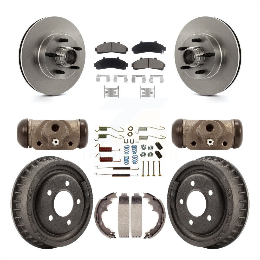 [Avant + Arrière] Kit de Disque et plaquette (céramique) de frein pour 1998-2000 Ford Ranger RWD avec 2-Wheel ABS Torsion Bar front springs avec 9" Diameter K8C-102973 par Transit Auto