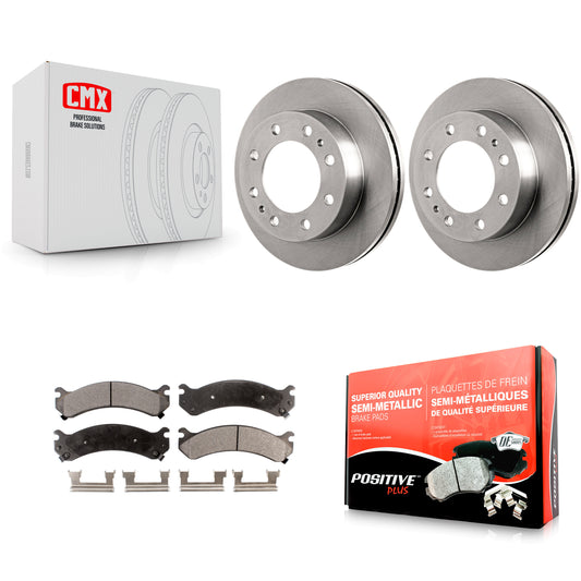 [Avant] Kit de Disque et plaquette (semi-métallique) de frein pour Chevrolet Express 3500 GMC Savana Silverado HD Sierra Classic 4500 K8F-100024