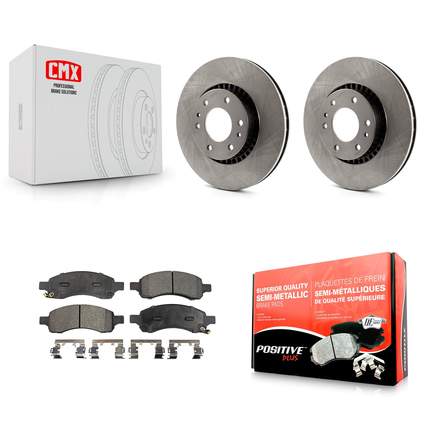 [Avant] Kit de Disque et plaquette (semi-métallique) de frein pour Chevrolet Trailblazer GMC Envoy EXT XL Buick Rainier Saab 9-7x Isuzu Ascender K8F-100026