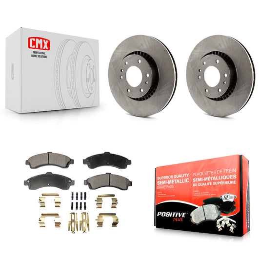 [Avant] Kit de Disque et plaquette (semi-métallique) de frein pour Chevrolet Trailblazer GMC EXT Envoy XL Buick Rainier XUV SSR Isuzu Ascender Saab 9-7x K8F-100027