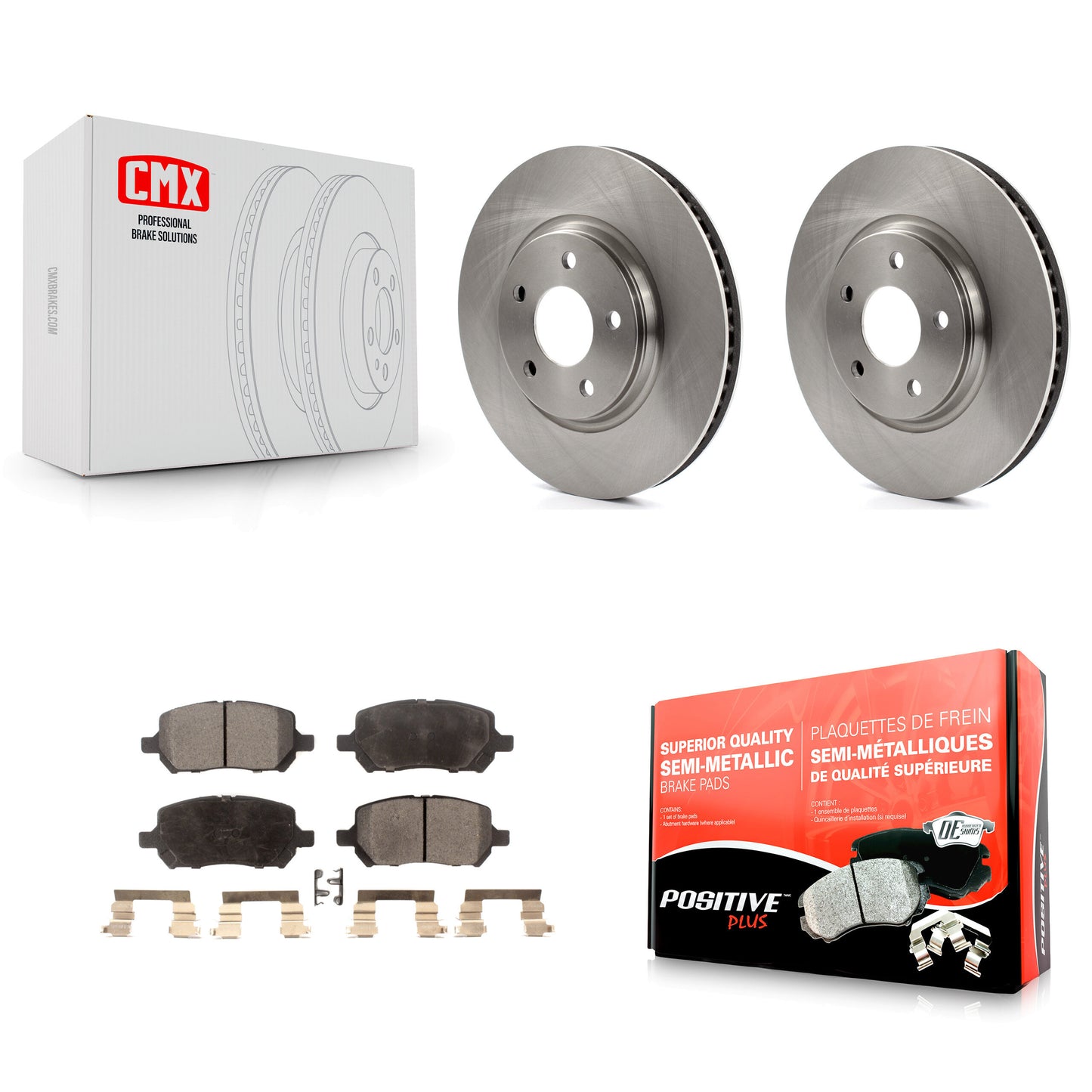 [Avant] Kit de Disque et plaquette (semi-métallique) de frein pour 2010 Pontiac G5 avec Rear Brakes K8F-100037