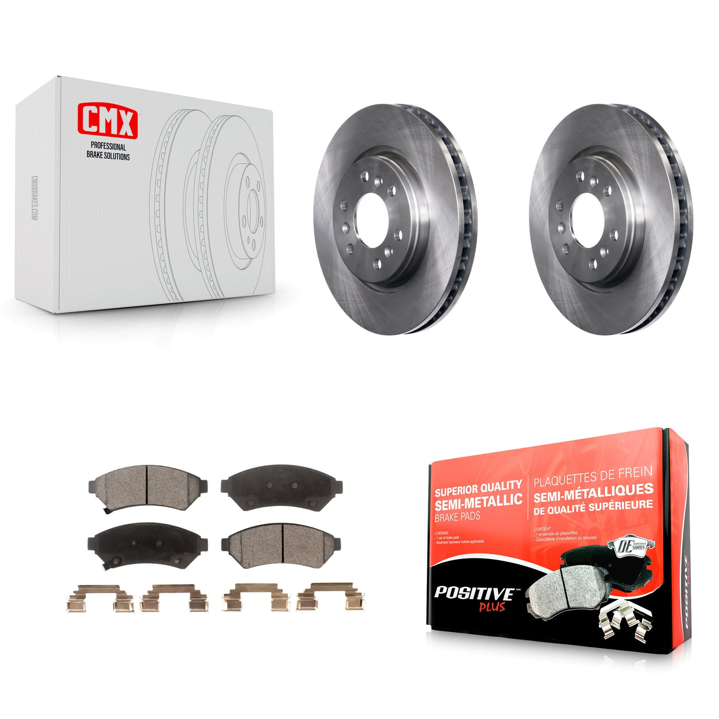 [Avant] Kit de Disque et plaquette (semi-métallique) de frein pour Chevrolet Uplander Buick Terraza Pontiac Montana Saturn Relay K8F-100054