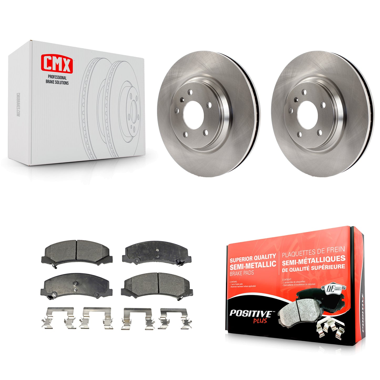 [Avant] Kit de Disque et plaquette (semi-métallique) de frein pour Chevrolet Buick Lucerne Impala Cadillac DTS Limited LaCrosse Allure K8F-100056