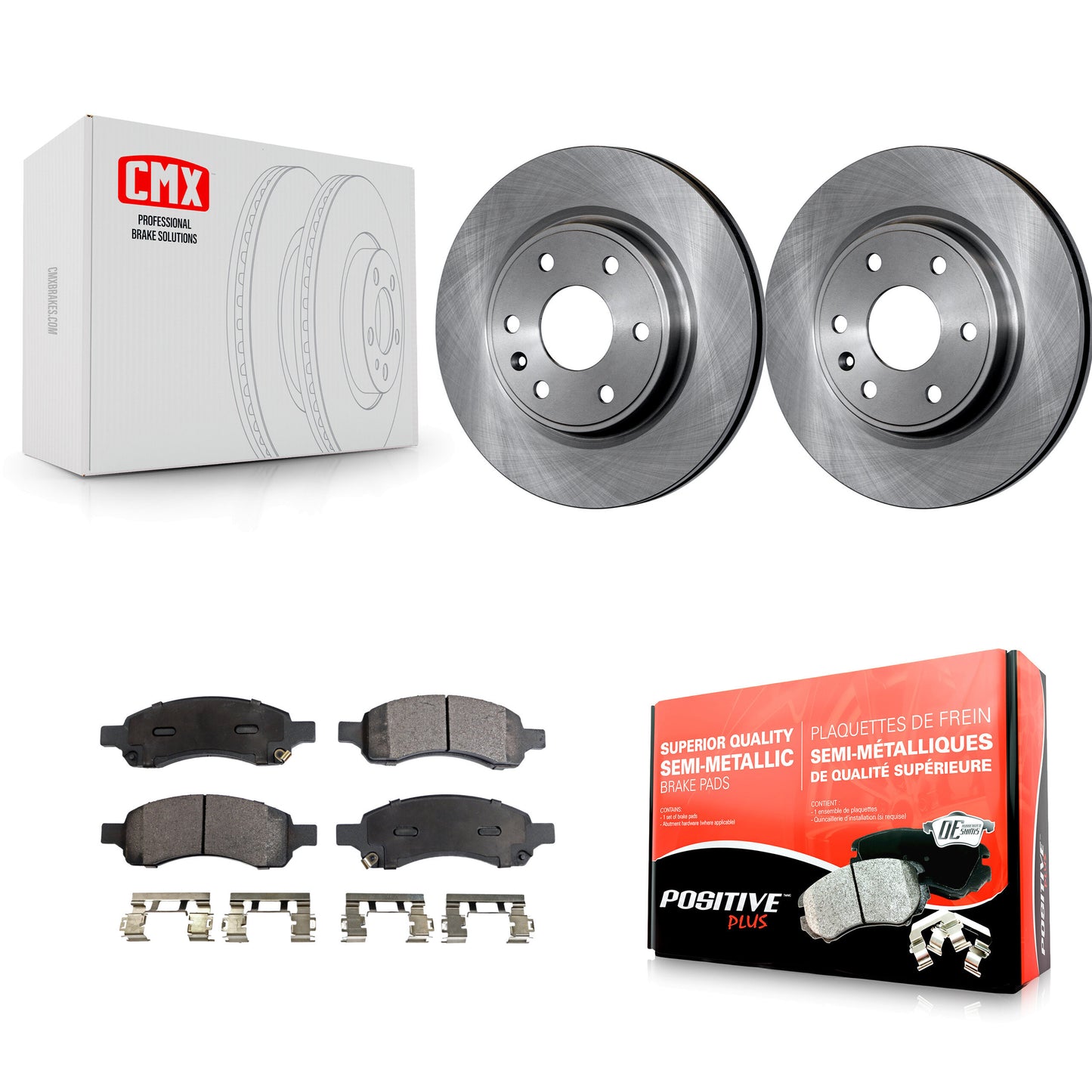 [Avant] Kit de Disque et plaquette (semi-métallique) de frein pour Chevrolet Traverse GMC Acadia Buick Enclave Saturn Outlook Limited K8F-100063