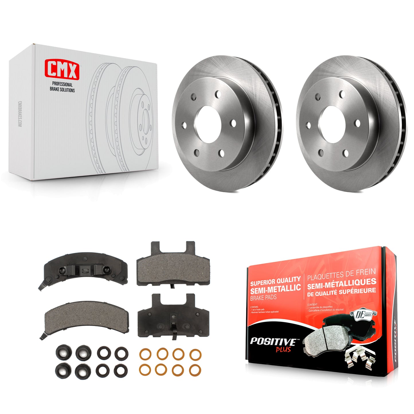 [Avant] Kit de Disque et plaquette (semi-métallique) de frein pour Chevrolet K1500 GMC Tahoe K2500 Suburban Yukon Cadillac Escalade Blazer K8F-100096