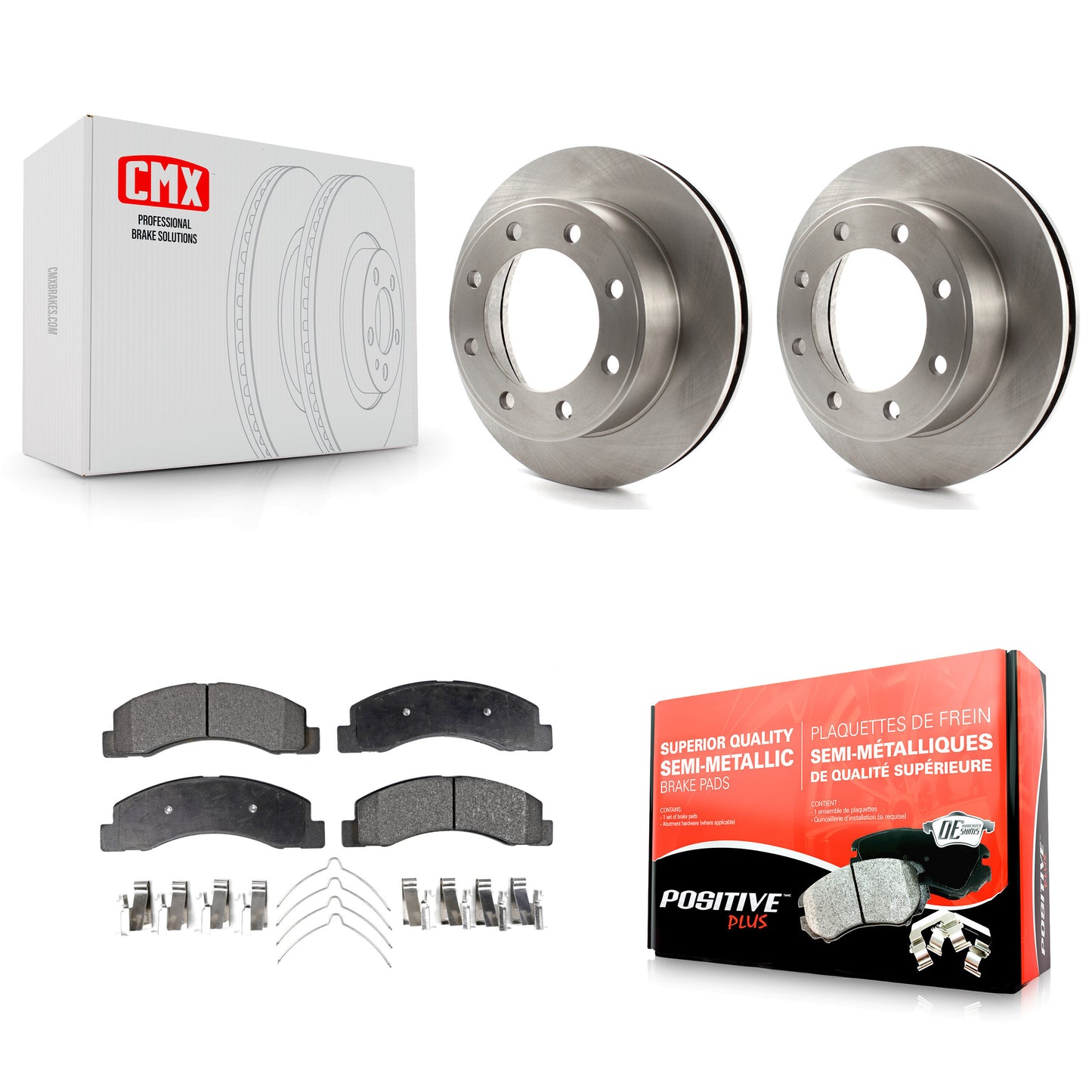 [Avant] Kit de Disque et plaquette (semi-métallique) de frein pour Ford F-250 Super Duty F-350 Excursion K8F-100120
