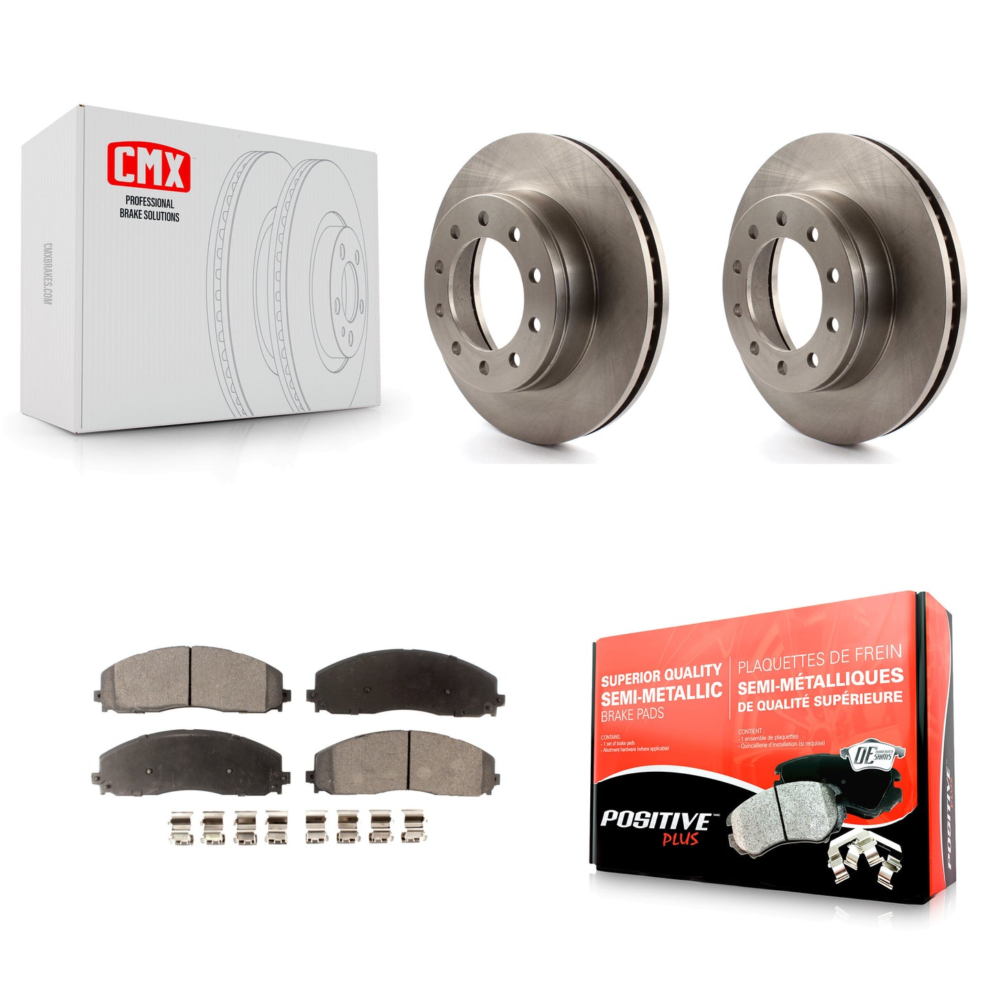 [Avant] Kit de Disque et plaquette (semi-métallique) de frein pour Ford F-350 Super Duty F-250 K8F-100140