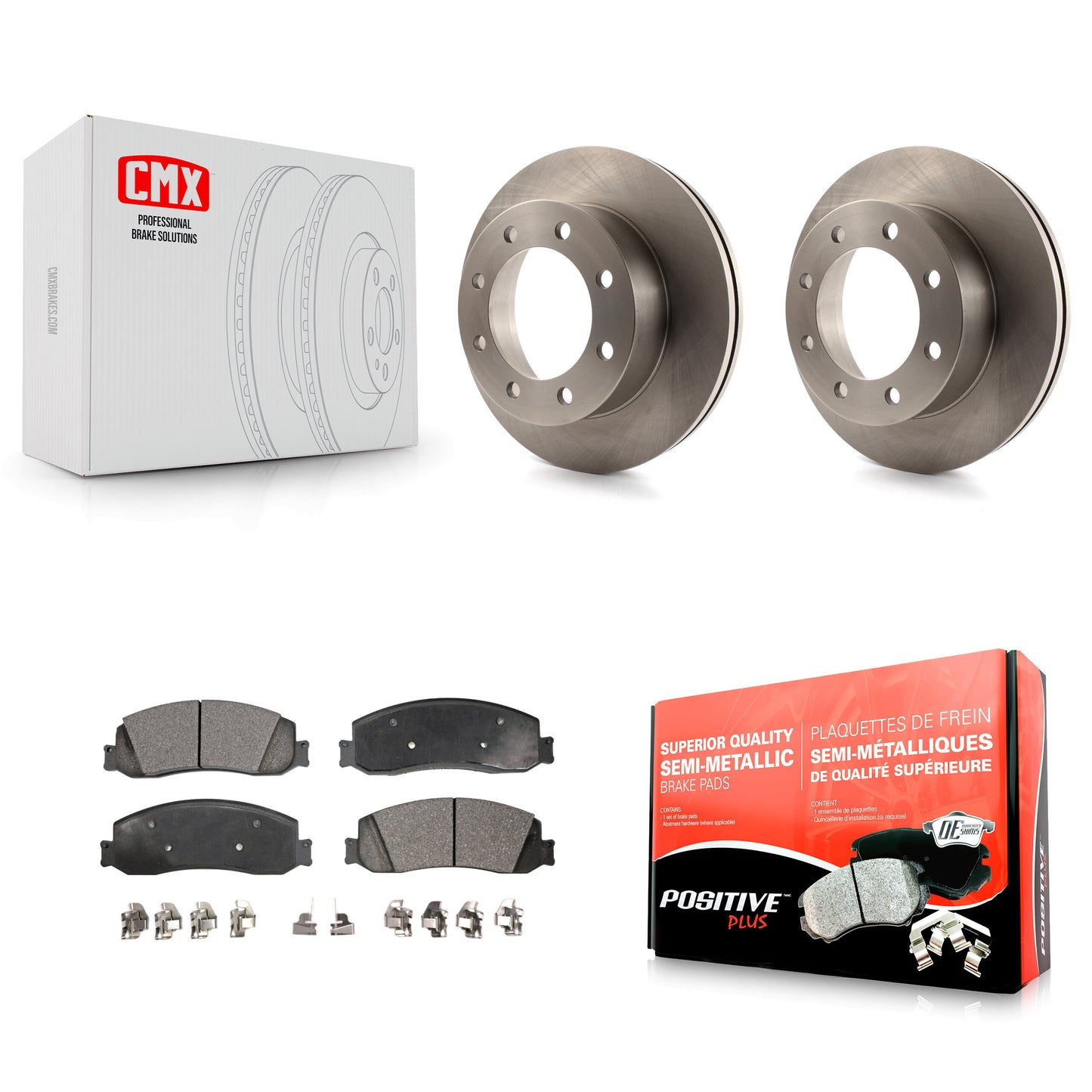 [Avant] Kit de Disque et plaquette (semi-métallique) de frein pour Ford F-350 Super Duty F-450 K8F-100145