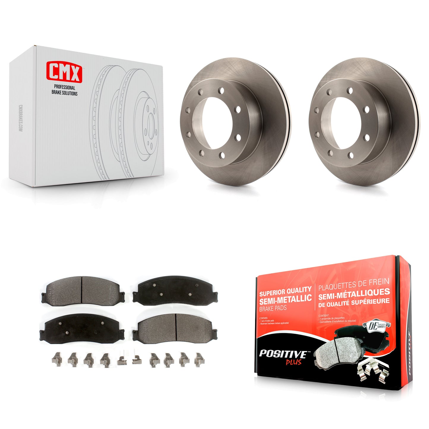 [Avant] Kit de Disque et plaquette (semi-métallique) de frein pour 2011 Ford F-350 Super Duty 4WD avec Dual Rear Wheels K8F-100146