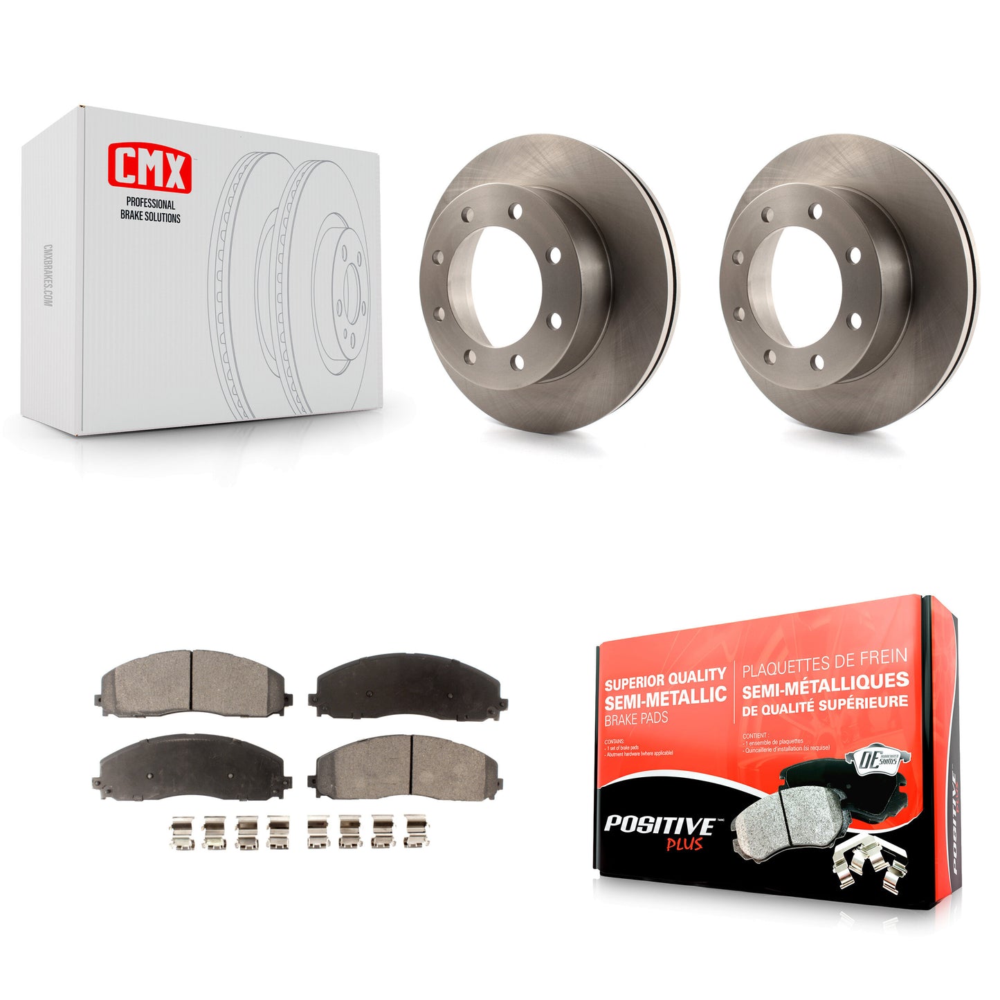 [Avant] Kit de Disque et plaquette (semi-métallique) de frein pour 2013 Ford F-350 Super Duty 4WD avec Dual Rear Wheels K8F-100147